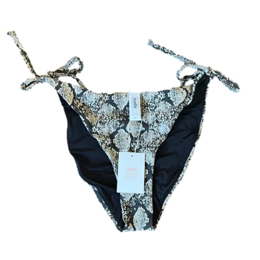 Andie Swim The String Bikini Bottom Snake Print XL